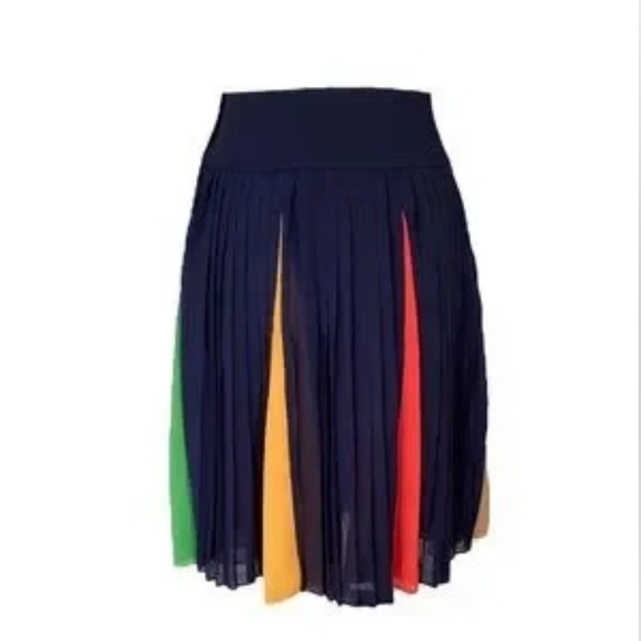 Anthropologie Dresses & Skirts - Anthropologie HD in Paris navy multi pleated chiffon mini skirt 6